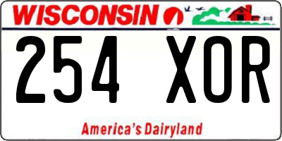 WI license plate 254XOR
