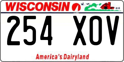 WI license plate 254XOV
