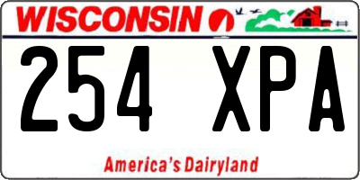 WI license plate 254XPA
