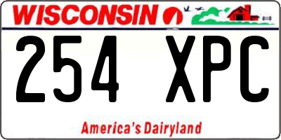 WI license plate 254XPC