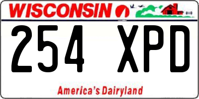 WI license plate 254XPD