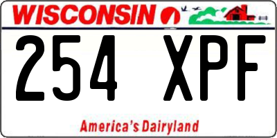 WI license plate 254XPF