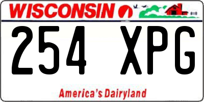 WI license plate 254XPG