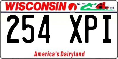 WI license plate 254XPI