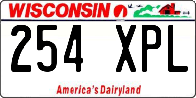 WI license plate 254XPL