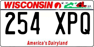 WI license plate 254XPQ