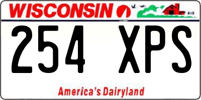 WI license plate 254XPS