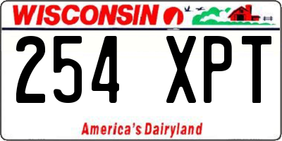 WI license plate 254XPT