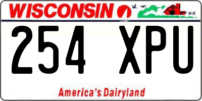 WI license plate 254XPU