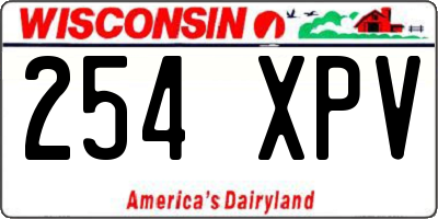 WI license plate 254XPV