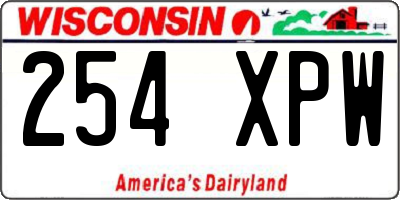 WI license plate 254XPW
