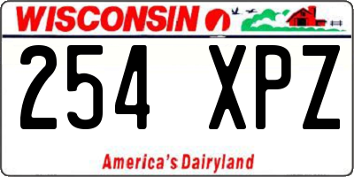 WI license plate 254XPZ