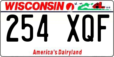 WI license plate 254XQF