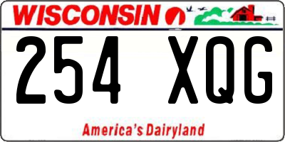 WI license plate 254XQG