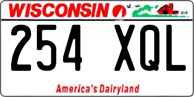 WI license plate 254XQL