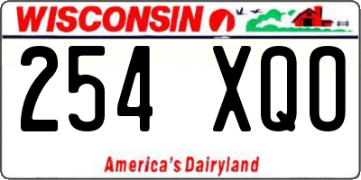 WI license plate 254XQO
