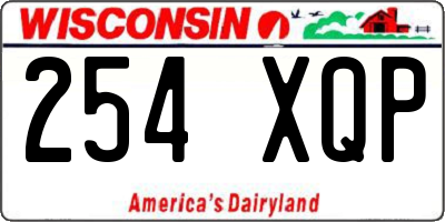 WI license plate 254XQP