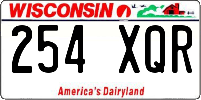 WI license plate 254XQR