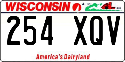 WI license plate 254XQV
