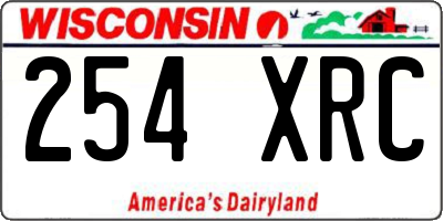 WI license plate 254XRC