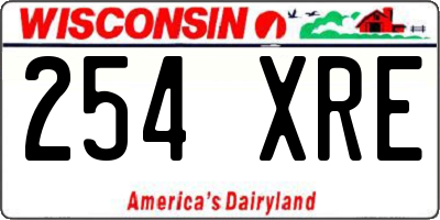 WI license plate 254XRE