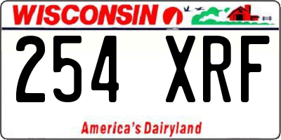 WI license plate 254XRF