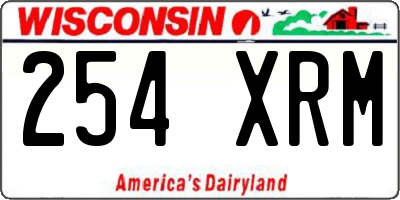 WI license plate 254XRM