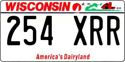 WI license plate 254XRR