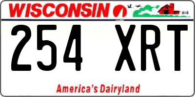 WI license plate 254XRT