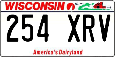WI license plate 254XRV