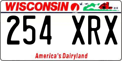 WI license plate 254XRX