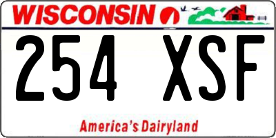 WI license plate 254XSF