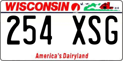 WI license plate 254XSG