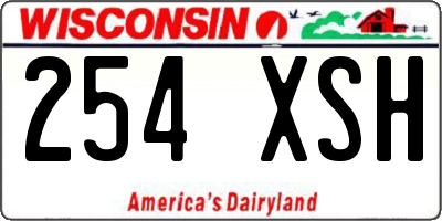 WI license plate 254XSH