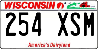 WI license plate 254XSM
