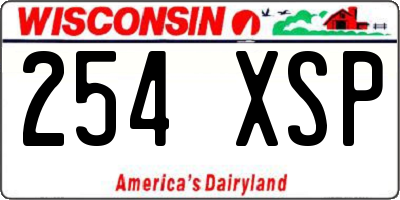 WI license plate 254XSP