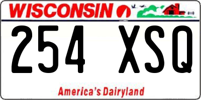 WI license plate 254XSQ