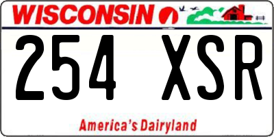 WI license plate 254XSR