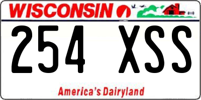 WI license plate 254XSS