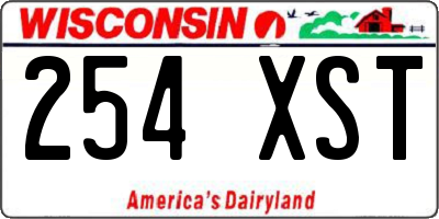 WI license plate 254XST