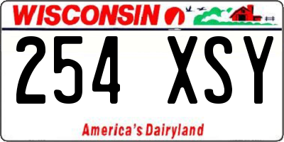 WI license plate 254XSY