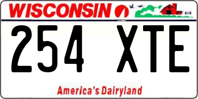 WI license plate 254XTE