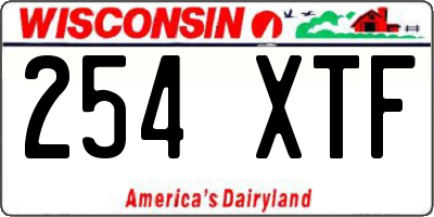 WI license plate 254XTF
