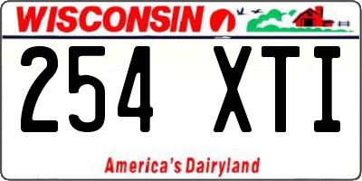 WI license plate 254XTI