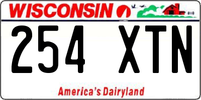 WI license plate 254XTN