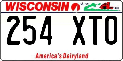 WI license plate 254XTO