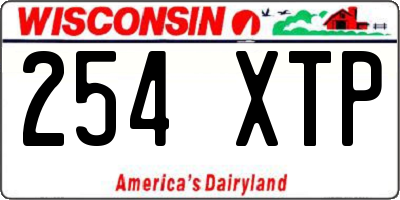 WI license plate 254XTP