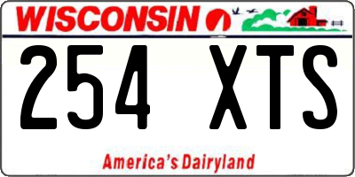 WI license plate 254XTS