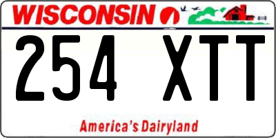 WI license plate 254XTT