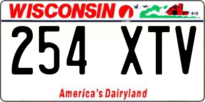 WI license plate 254XTV